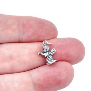 Vintage Sterling Silver 925 Trumpeting Angel Charm Pendant